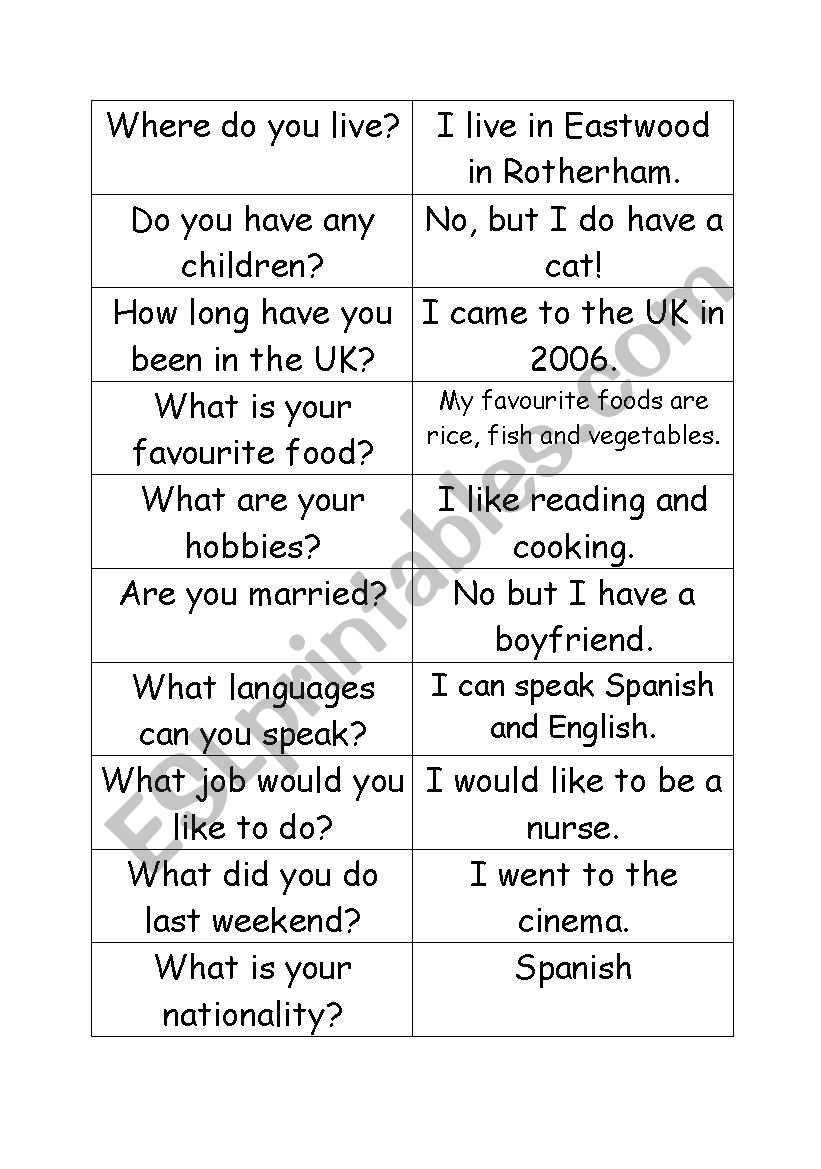 Getting to know you speaking match up