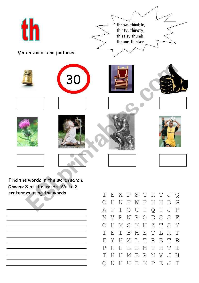 Th-words worksheet