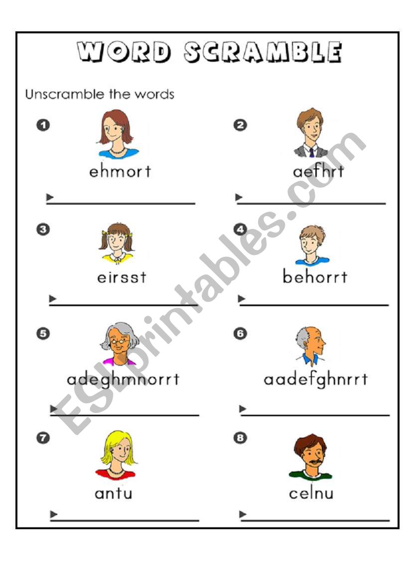 Word Scramble worksheet