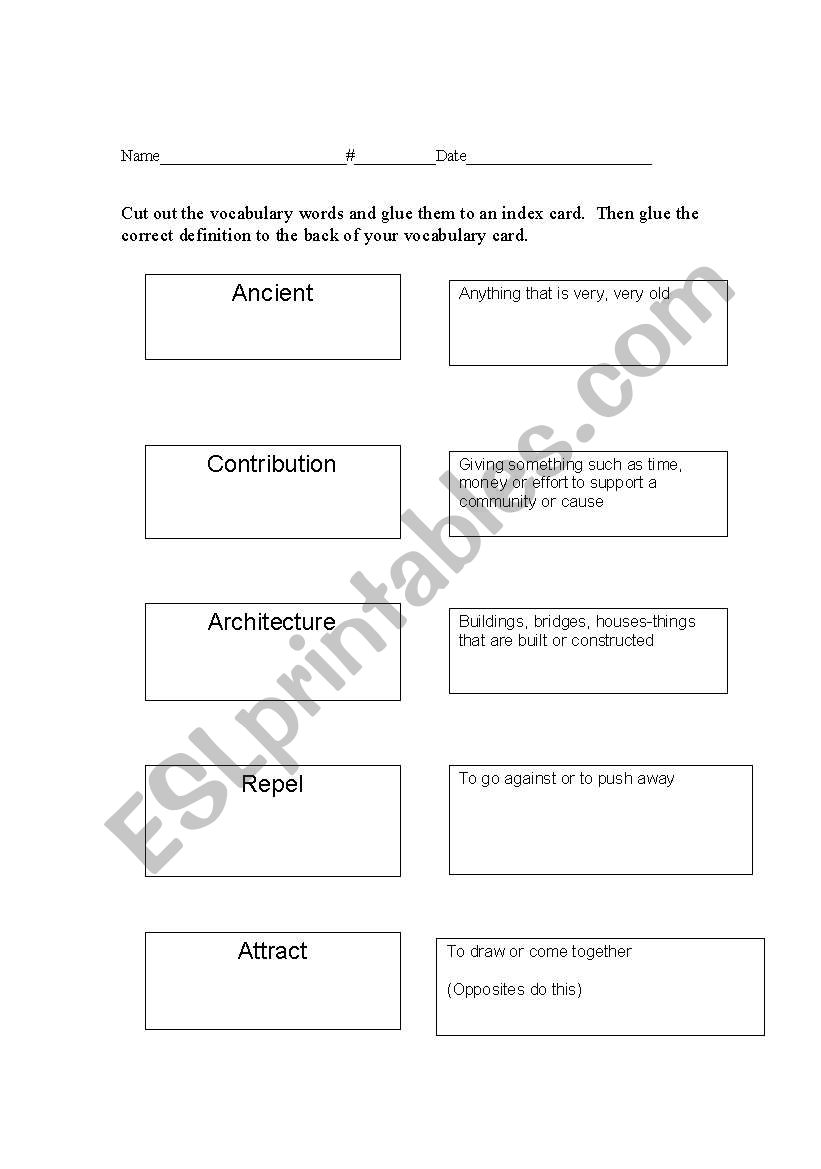 Magnet words worksheet