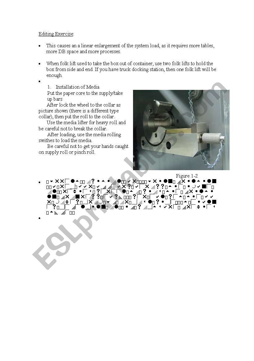 Technical Editing Exercise worksheet
