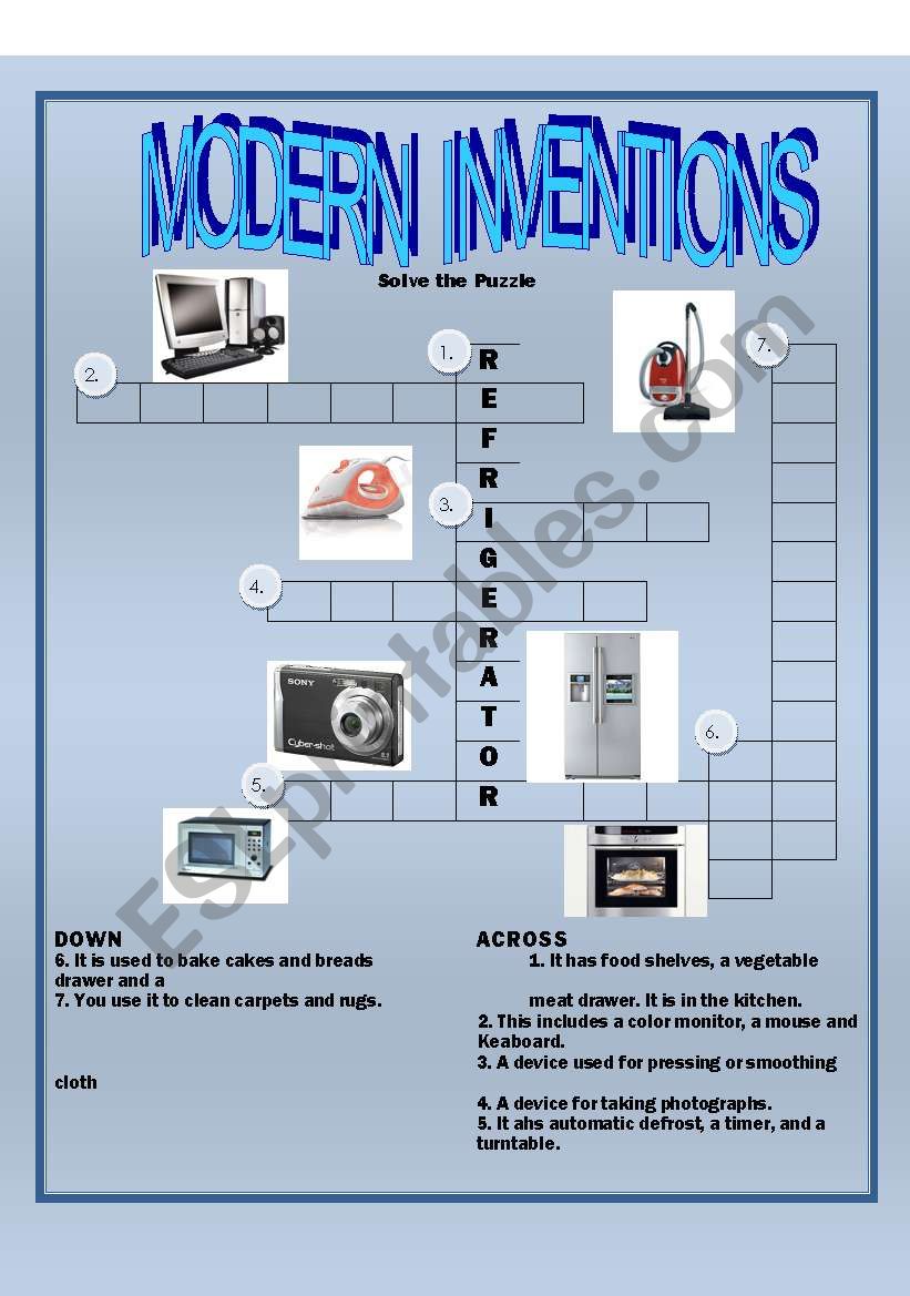 MODERN INVENTIONS worksheet