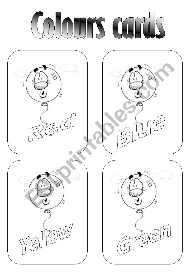 colours flashcards  worksheet