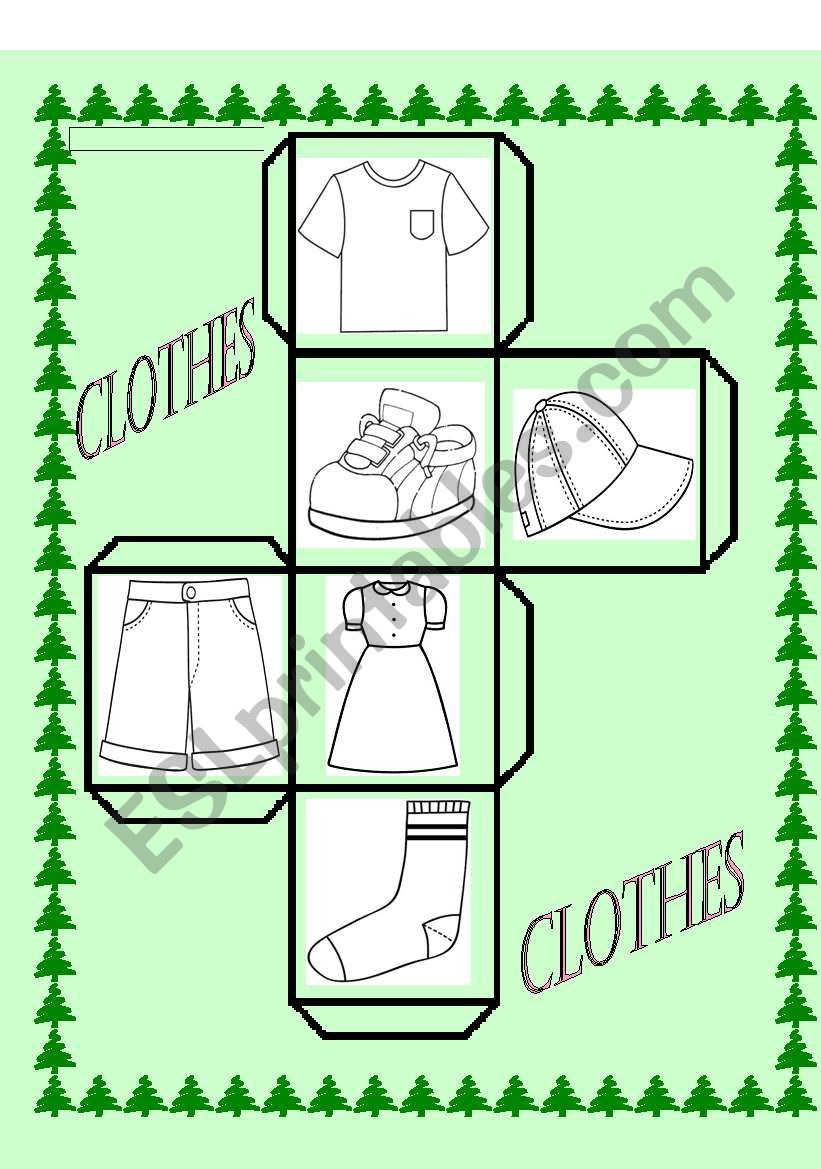 clothes dice worksheet