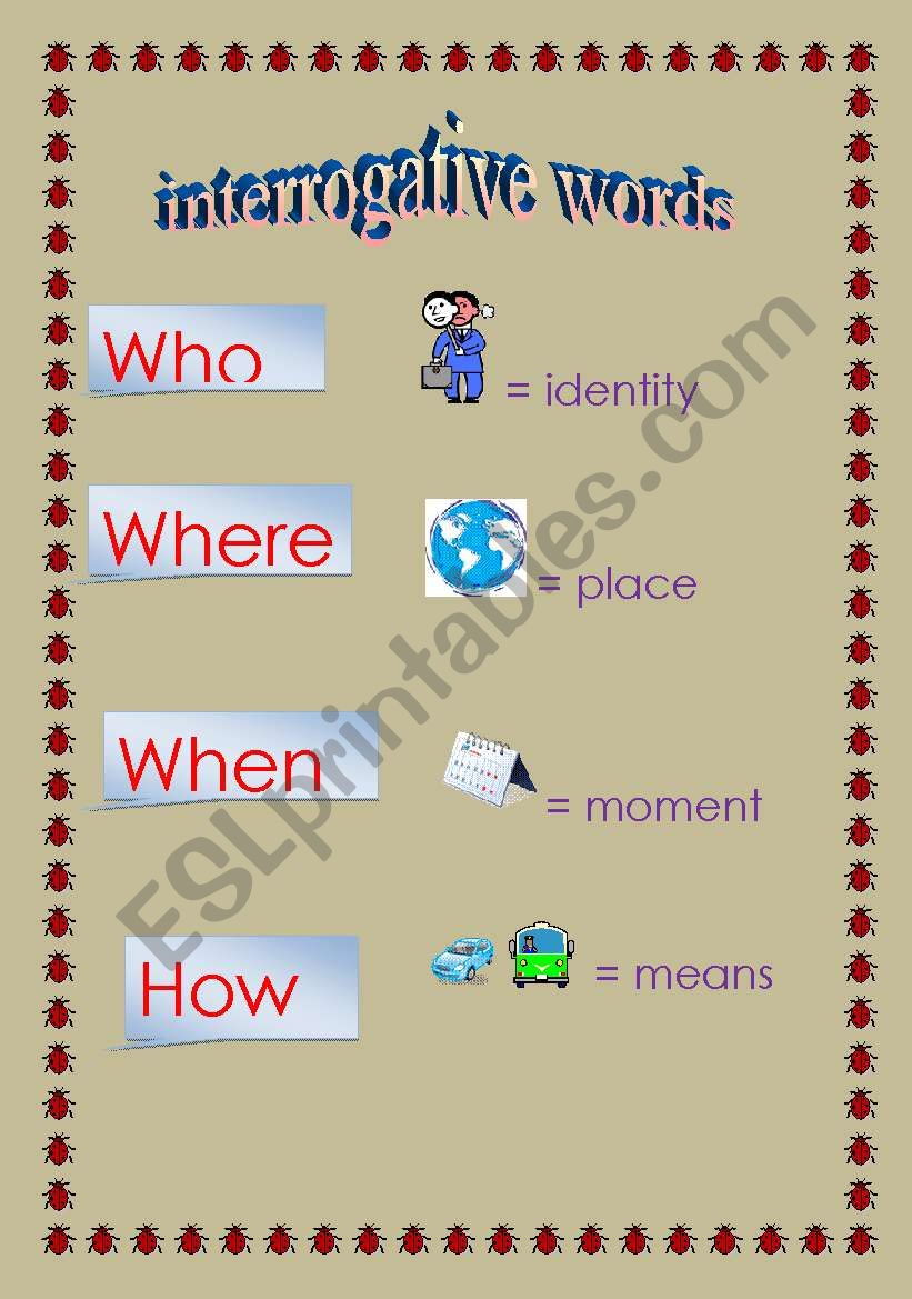 question words worksheet