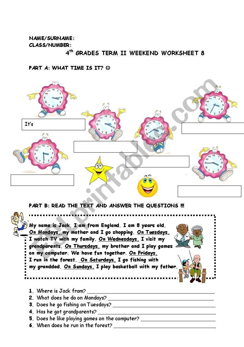 TIMES AND PRESENT SIMPLE worksheet