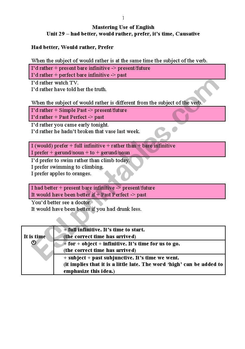 special structures worksheet