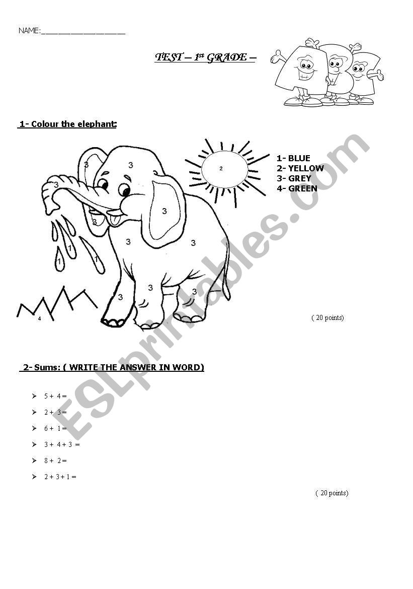 test for beginners worksheet