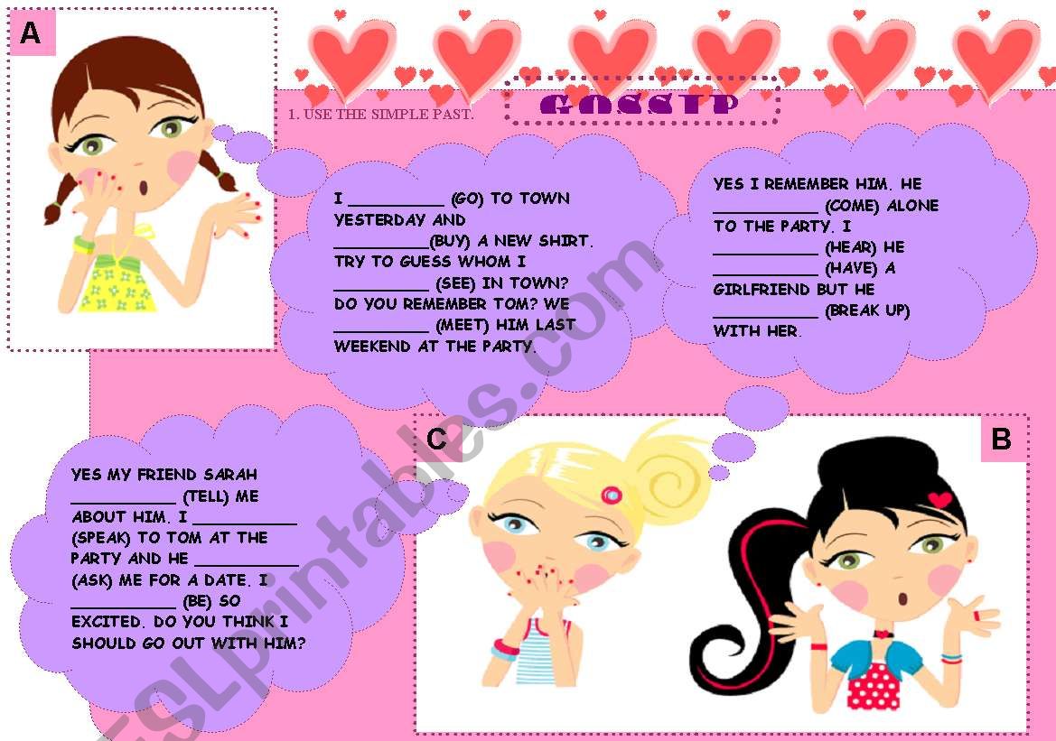 english-worksheets-gossip-girls-simple-past