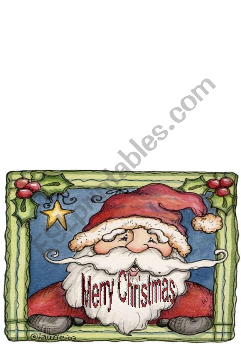 Christmas Card worksheet