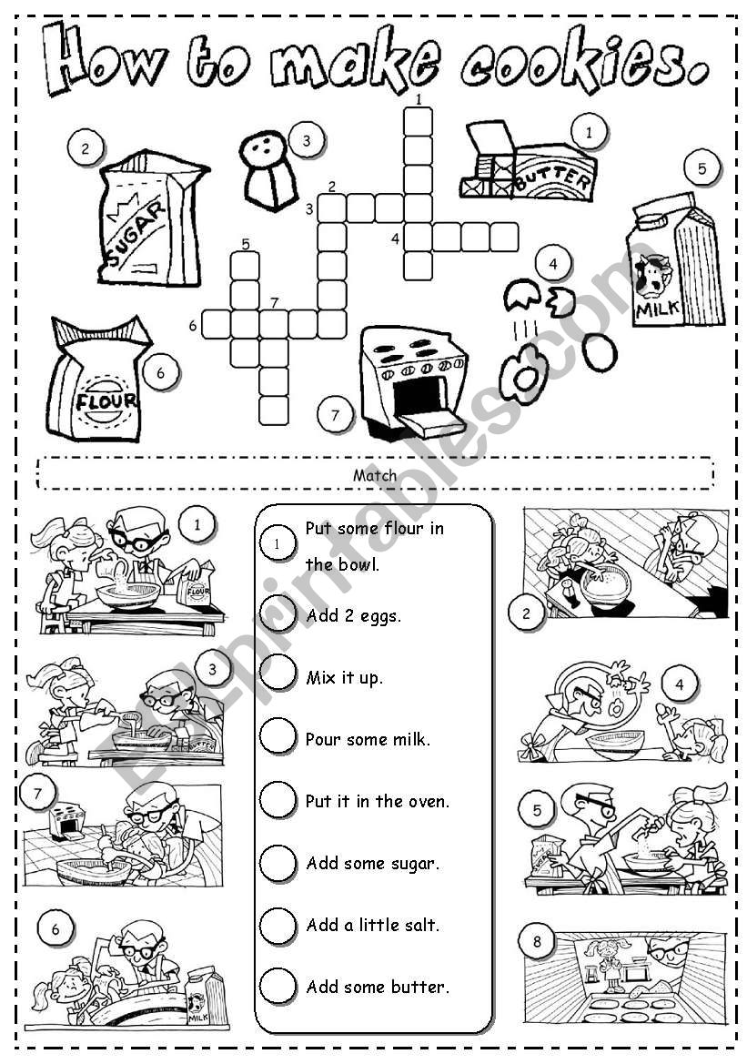 How to make cookies worksheet