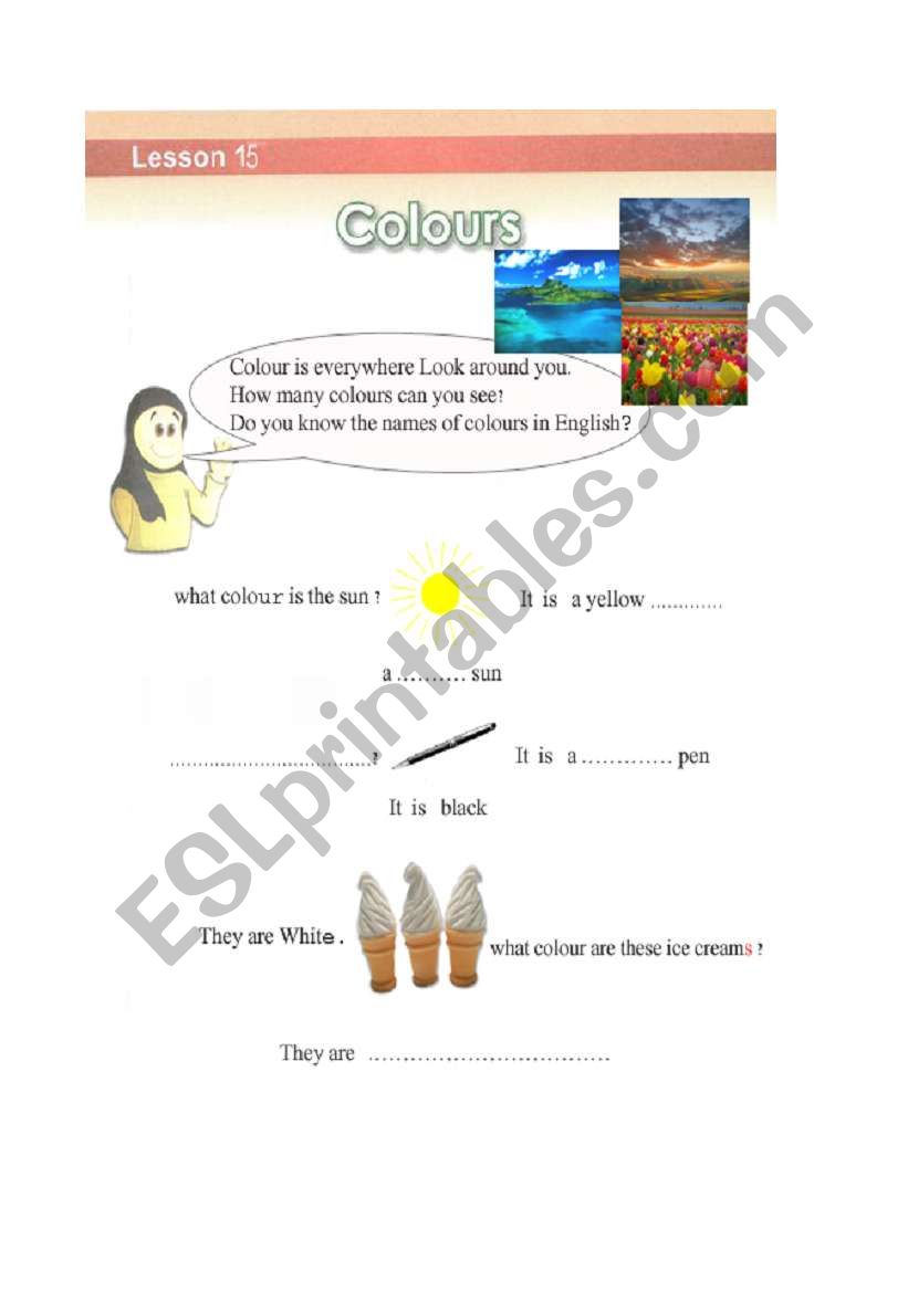 colour worksheet