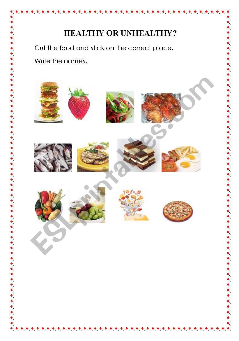 Healthy or Unhealthy? worksheet