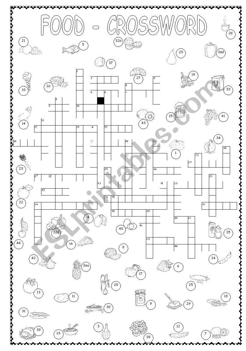 FOOD - CROSSWORD worksheet