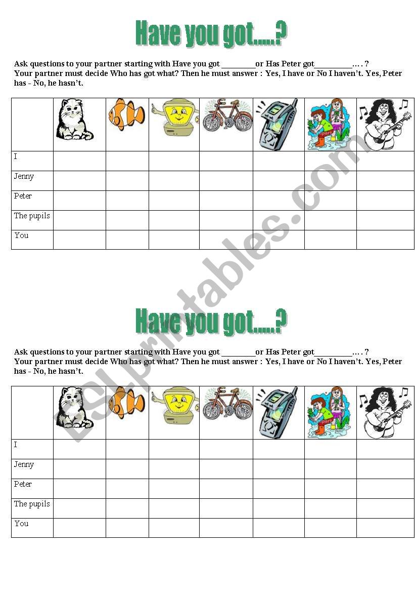 battleship with have you got? worksheet