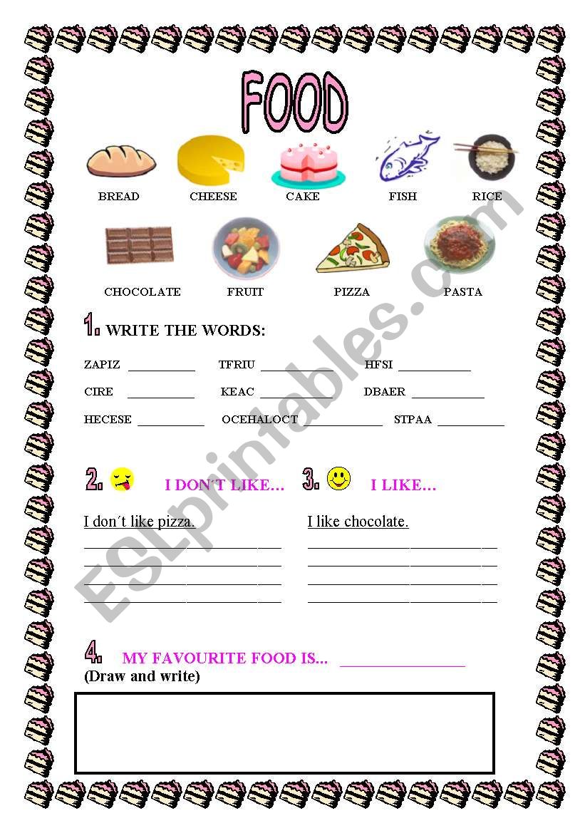 FOOD worksheet