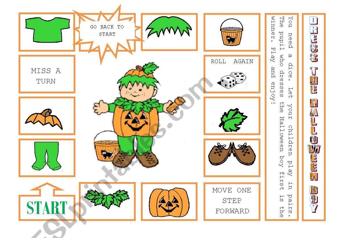 DRESS THE HALLOWEEN BOY worksheet