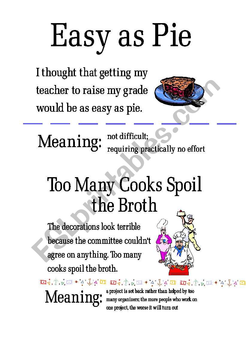 Idioms worksheet