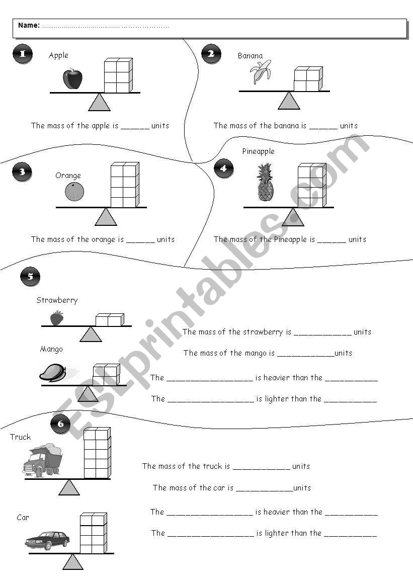 Weight worksheet