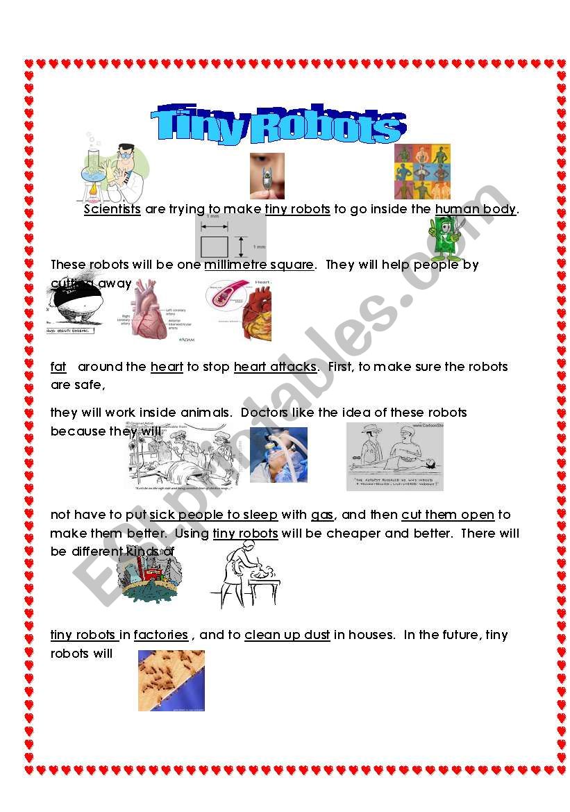 tiny robots worksheet
