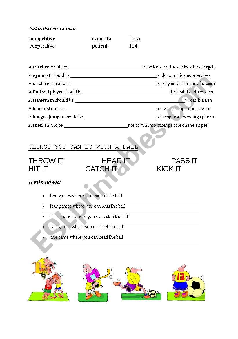 sport worksheet