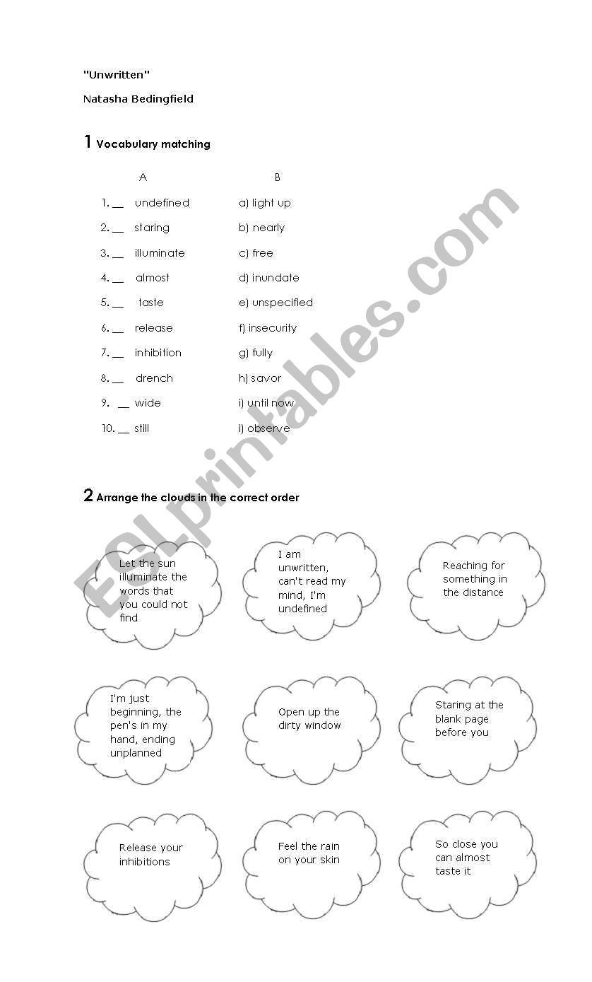 unwritten worksheet