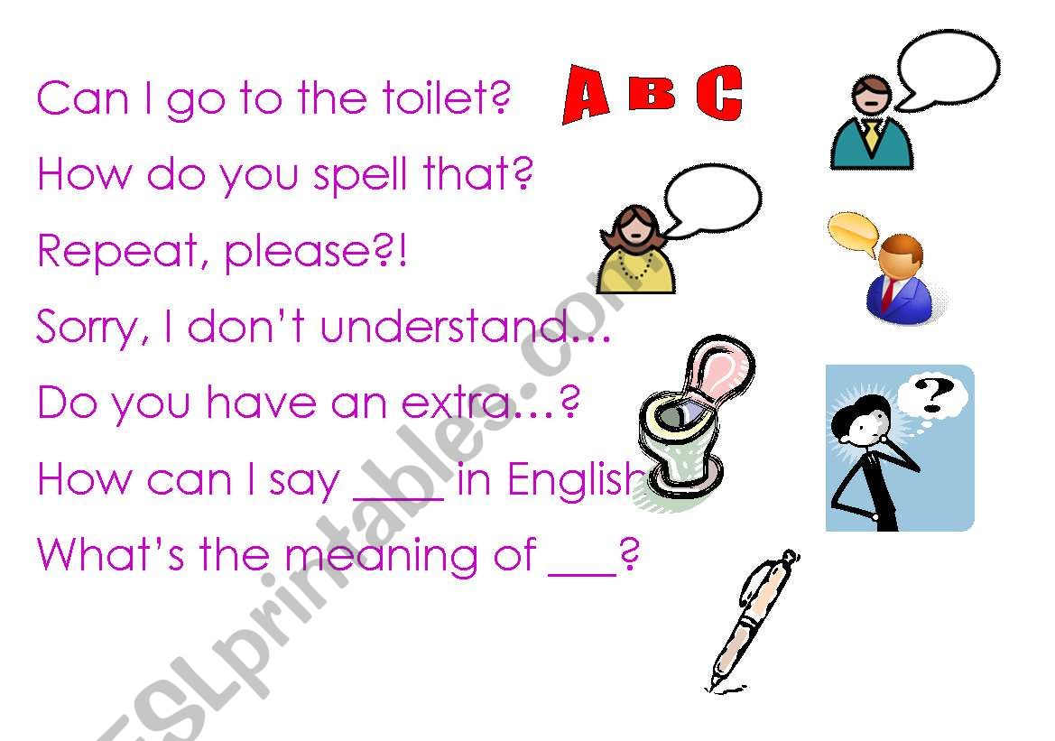 Basic Classroom Questions worksheet
