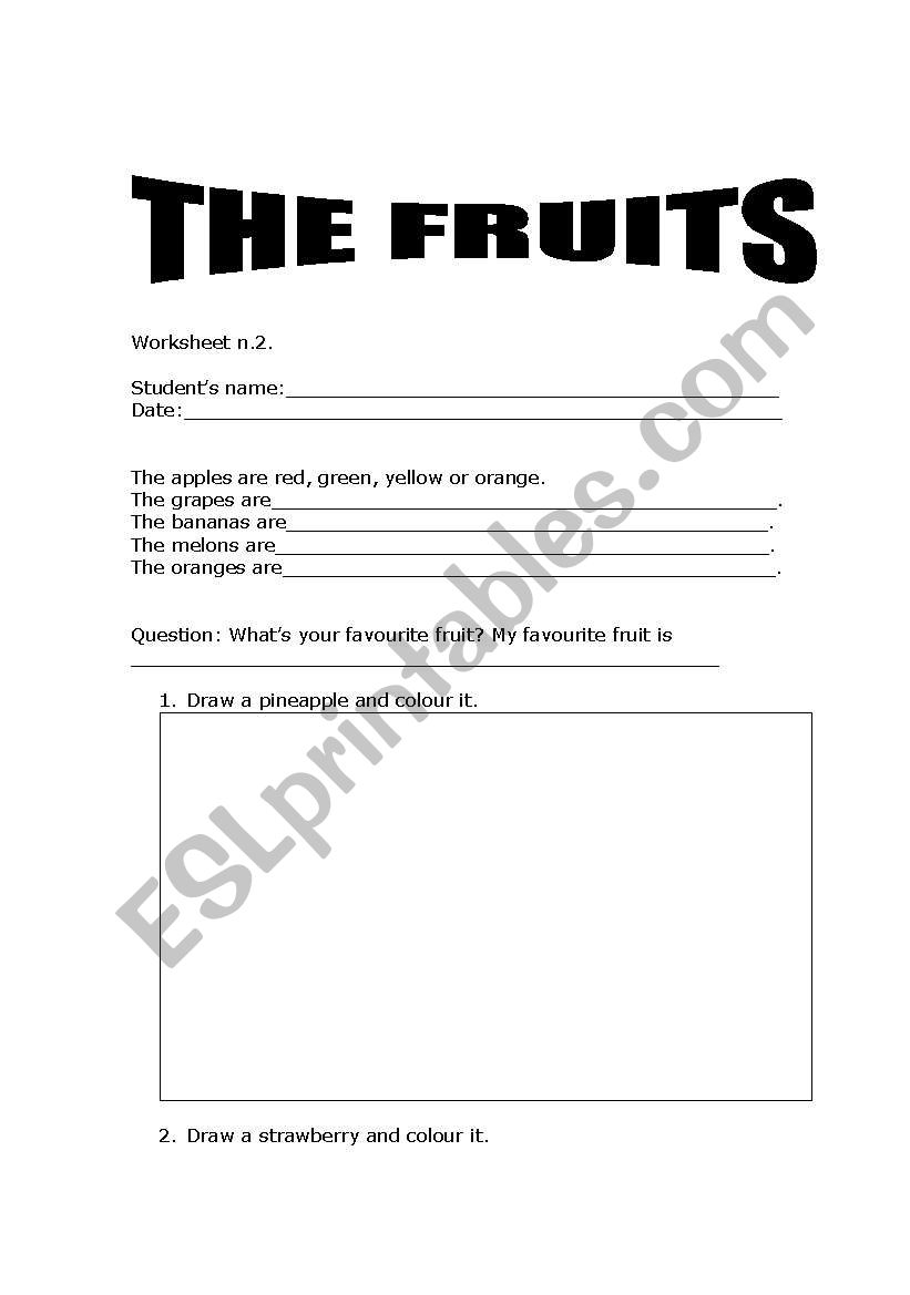 The fruits worksheet