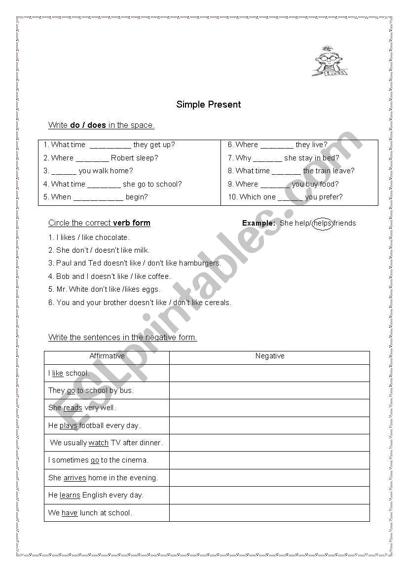Simple Present worksheet