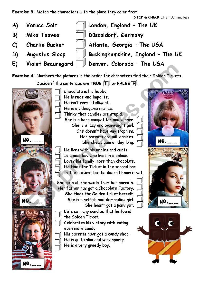 PART 2/4 Charlie & The Chocolate Factorym - movie worksheet