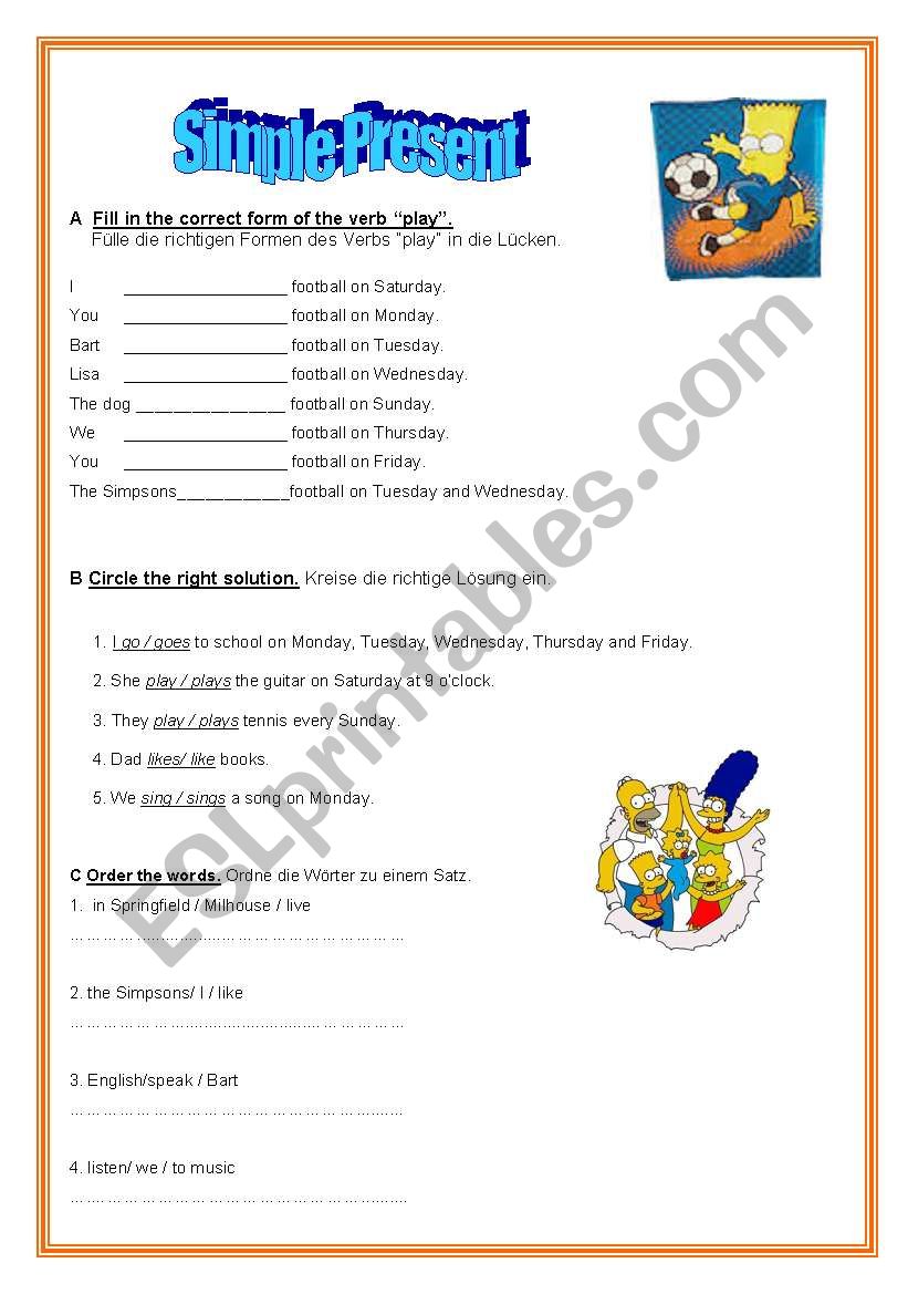 simple present worksheet