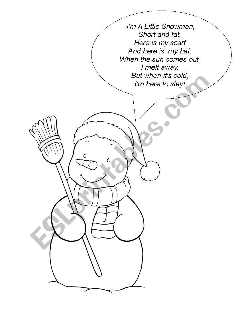 little snowman worksheet