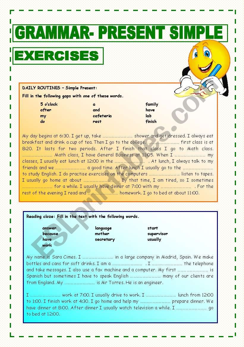 GRAMMAR: PRESENT SIMPLE  worksheet