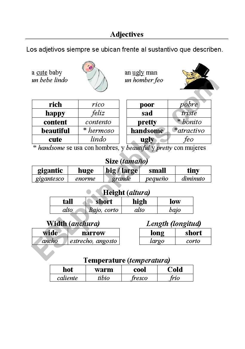 Adjectives I worksheet