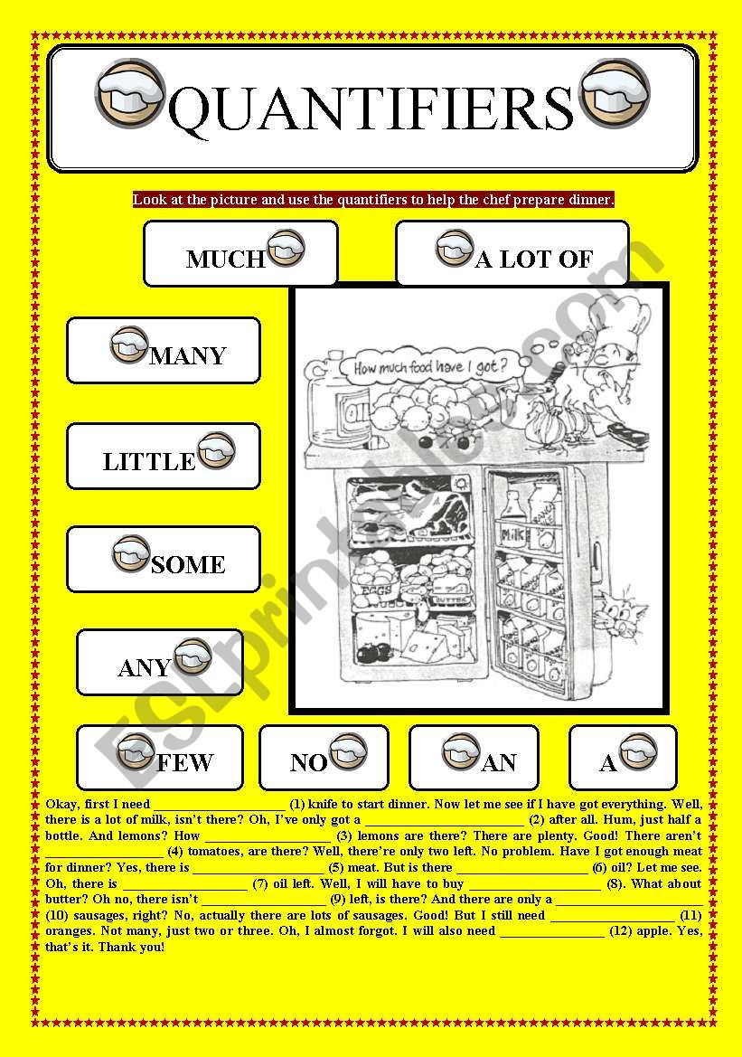 QUANTIFIERS worksheet