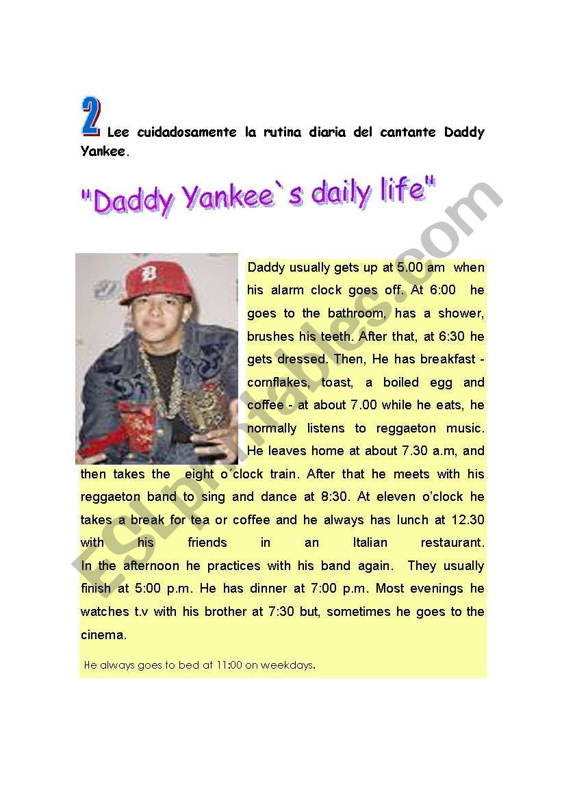 Reading on Daddys yankee routine