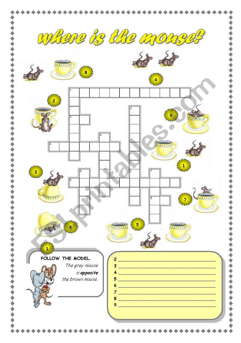 WHERE IS THE MOUSE? worksheet