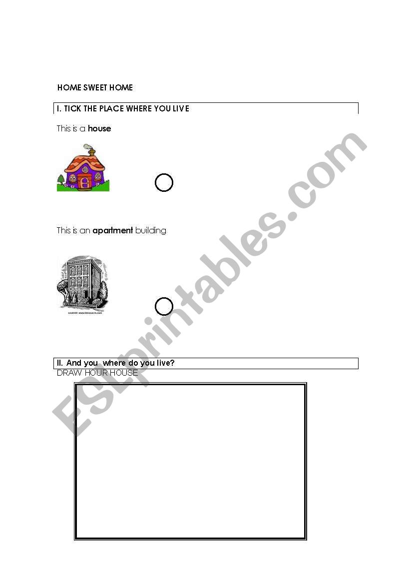 home sweet home worksheet