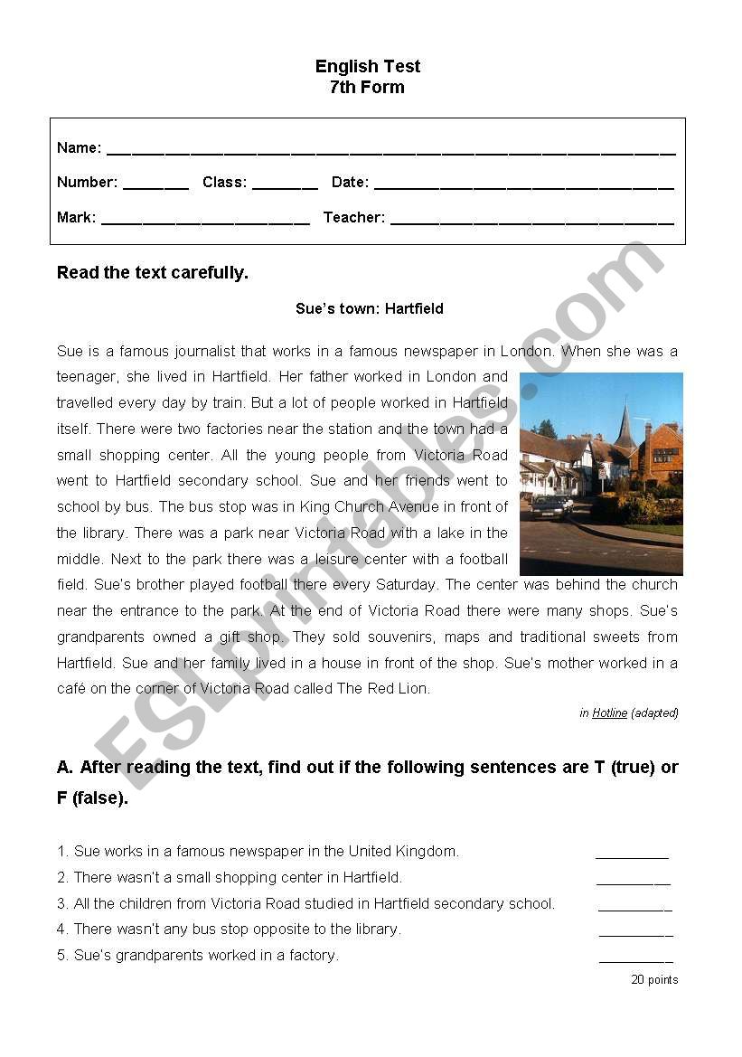 english-test-7th-grade-part-i-esl-worksheet-by-gloriasmartins