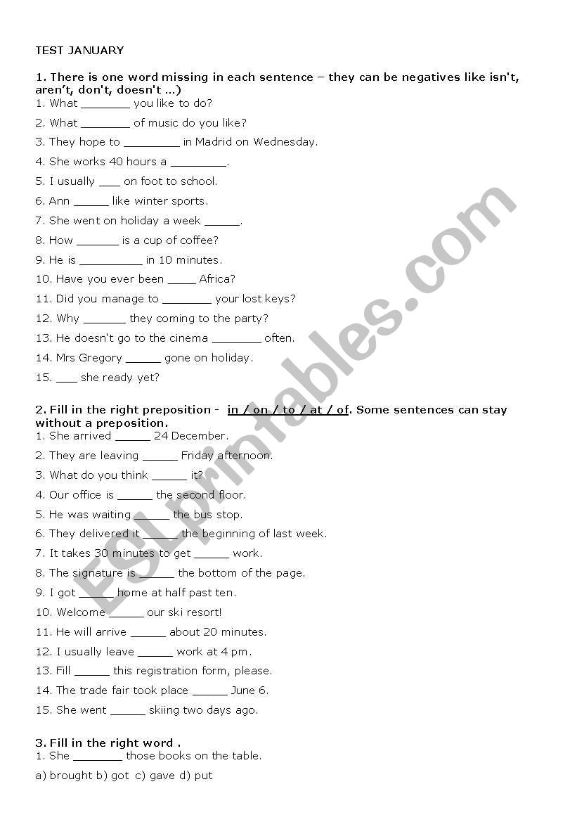 Test Intermediate worksheet