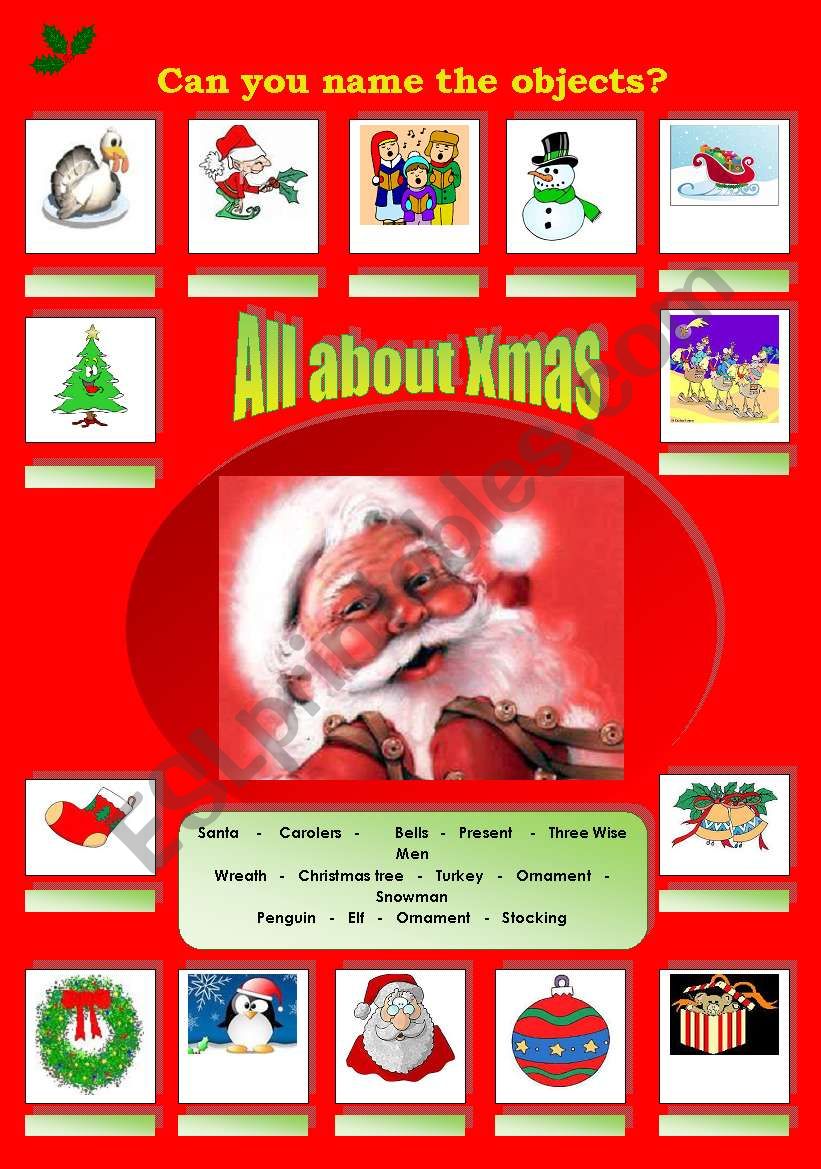 All about Christmas worksheet