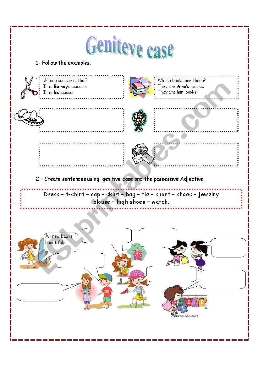 GENITIVE CASE worksheet