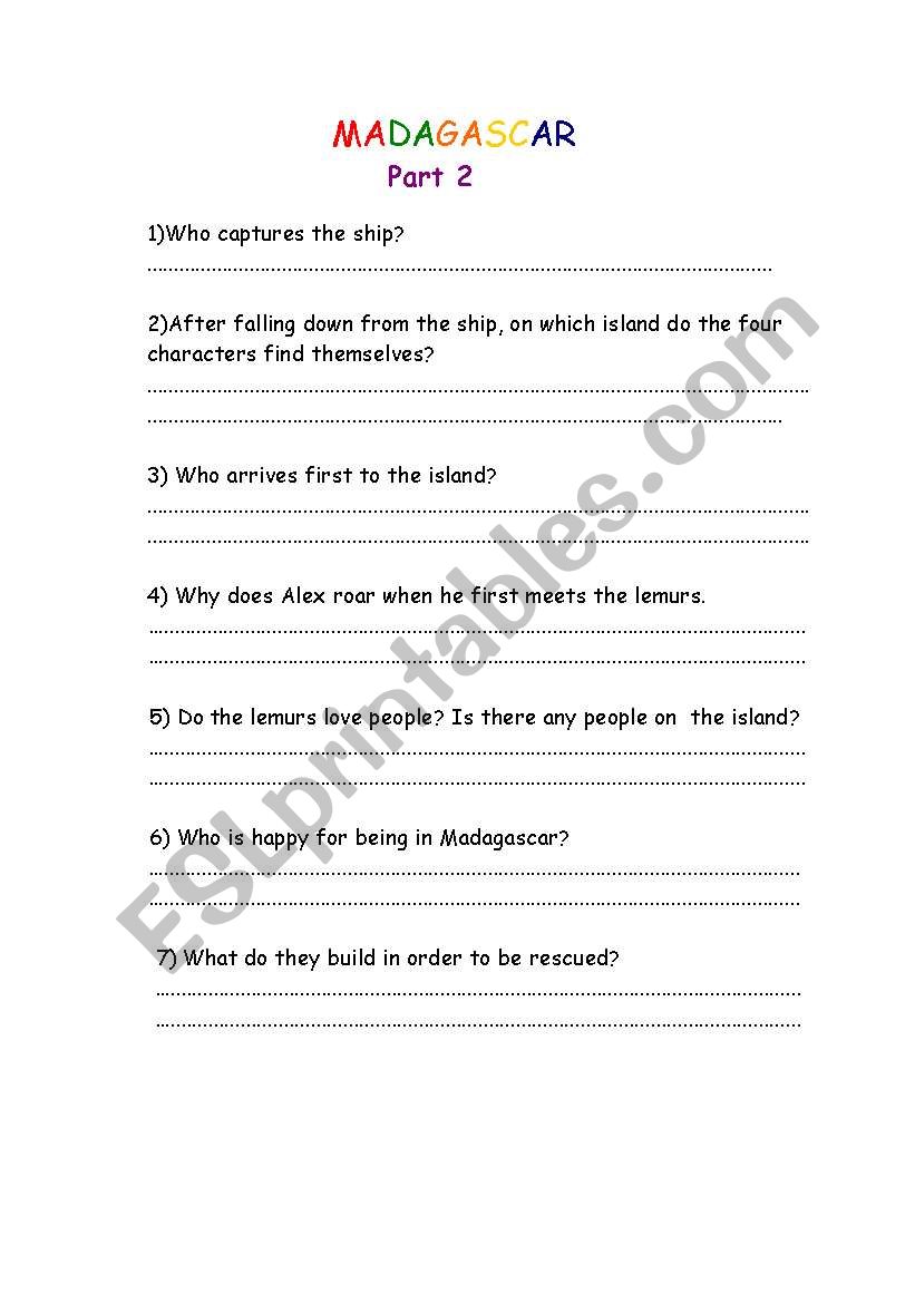 madagascar part 2 worksheet