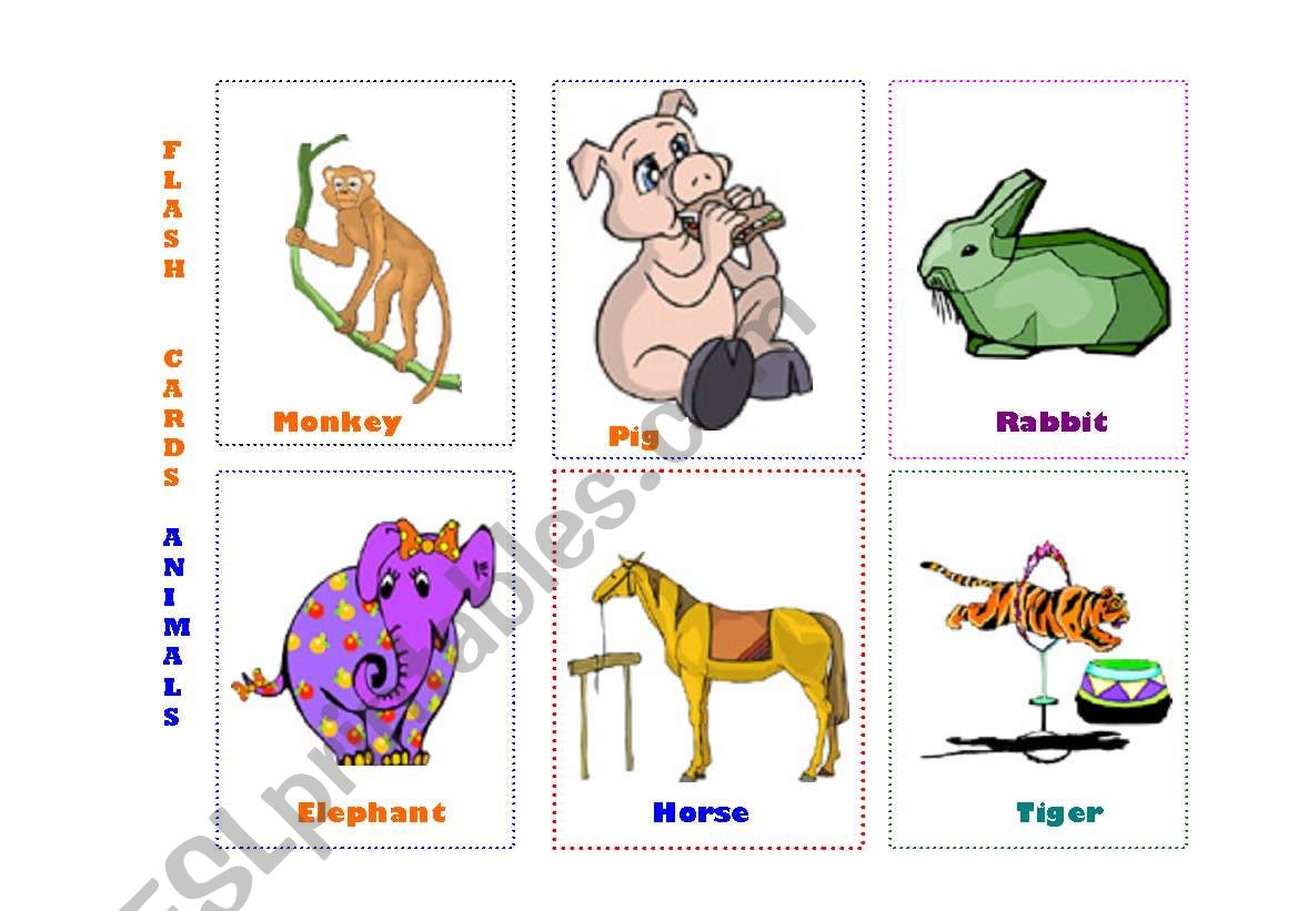 Flash Cards - Animals worksheet
