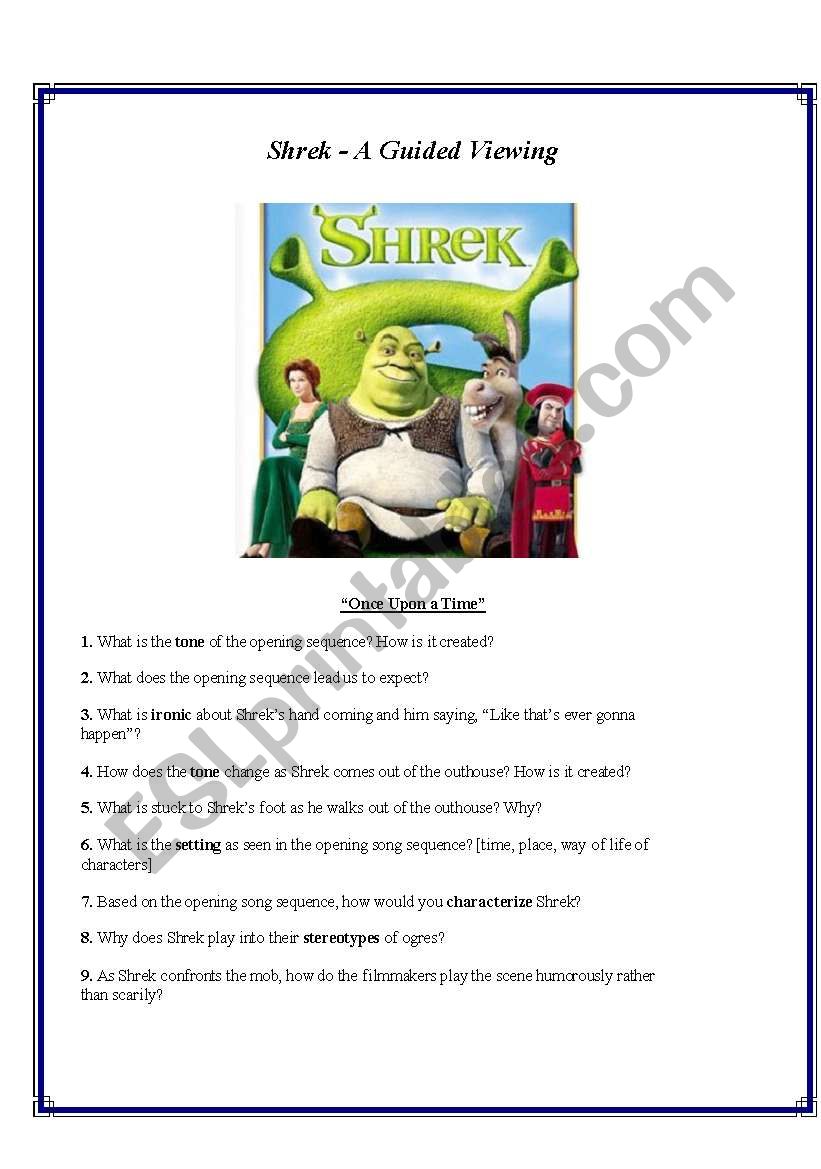 Guided Viewing worksheet
