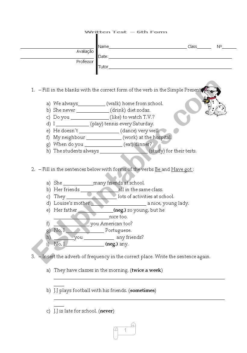 Remedial work worksheet