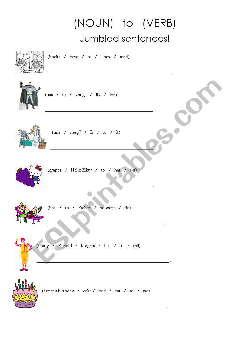 Jumbled sentences! (to worksheet)