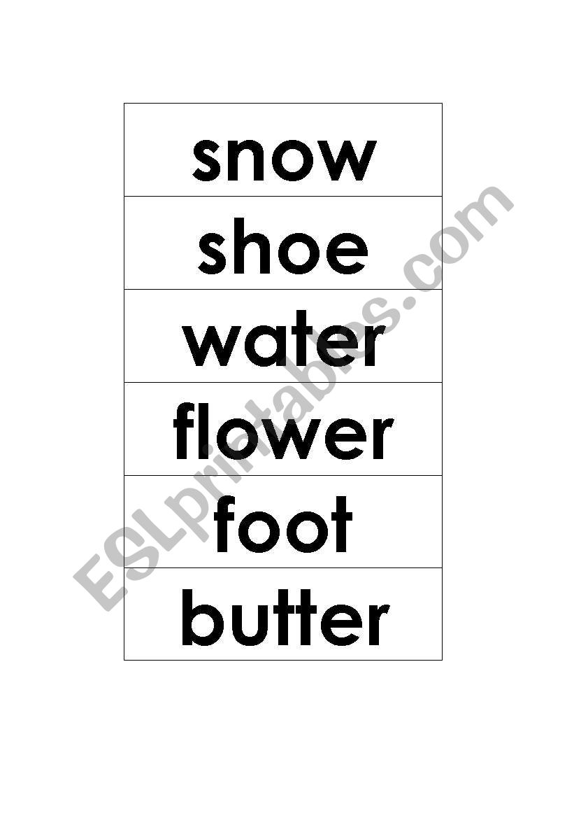 Compound Words Card Game worksheet