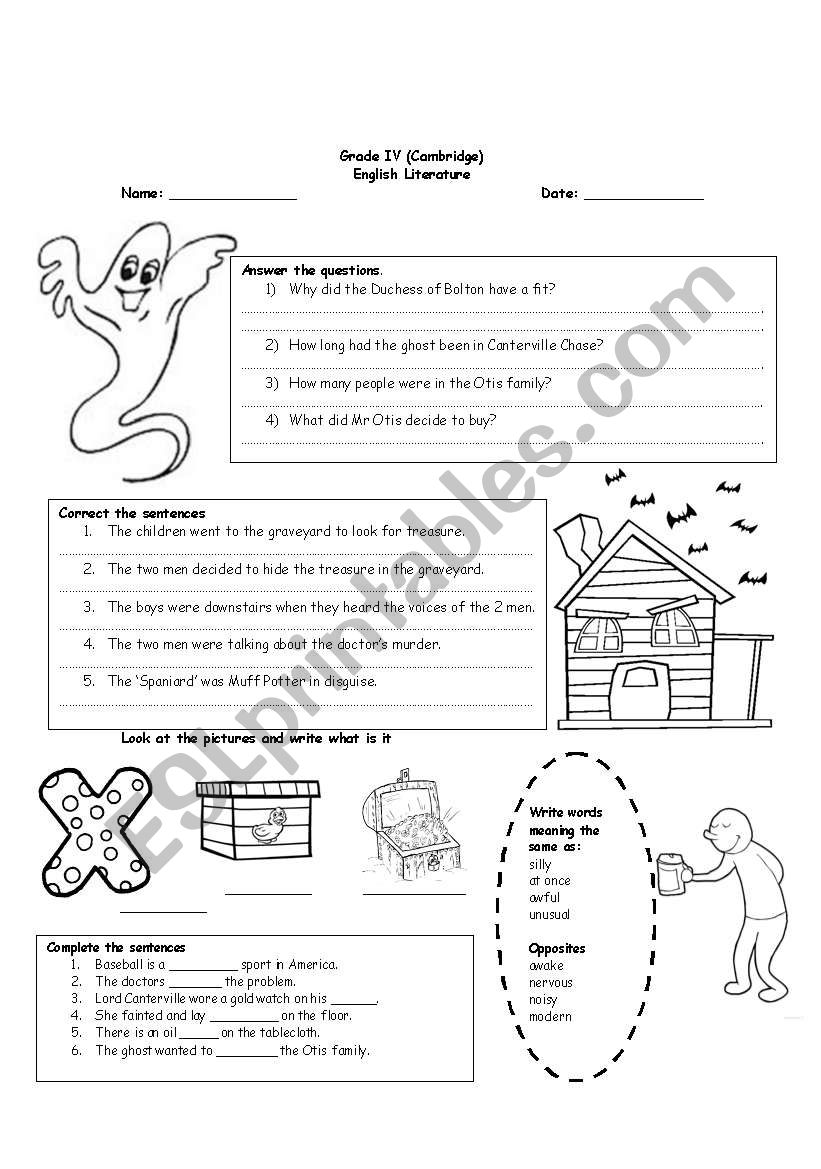 Canterville  worksheet