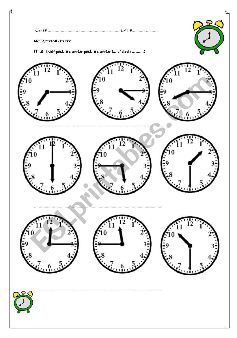 What time is it? worksheet